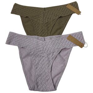 SKIMS Logo Mesh Cheeky Brief Lot‎ of 2 Iris Mica Desert XXS